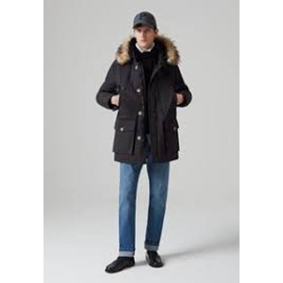 Piombo Men's Winter Coat with Faux Fur Hood Size M NWT - Picture 3 of 10